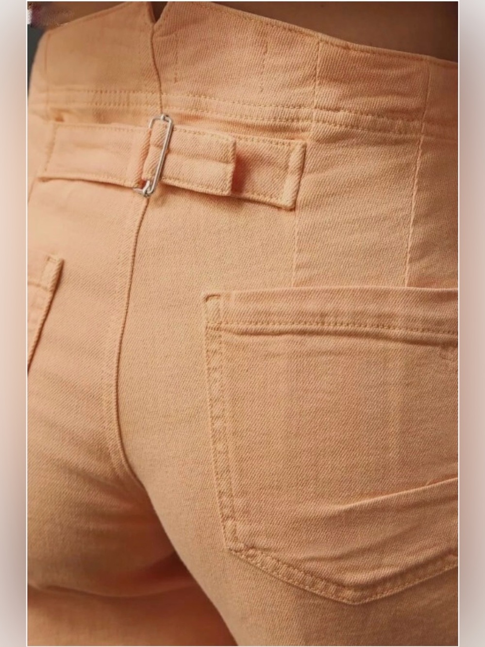 Anthropologie Pilcro The Kit Cropped Wide-Leg Utility Trousers Peach size 26 - Picture 6 of 15